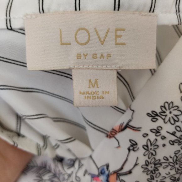 GAP Love Slip Dress Women's M Floral Striped White Midi Spaghetti Straps - Picture 3 of 11